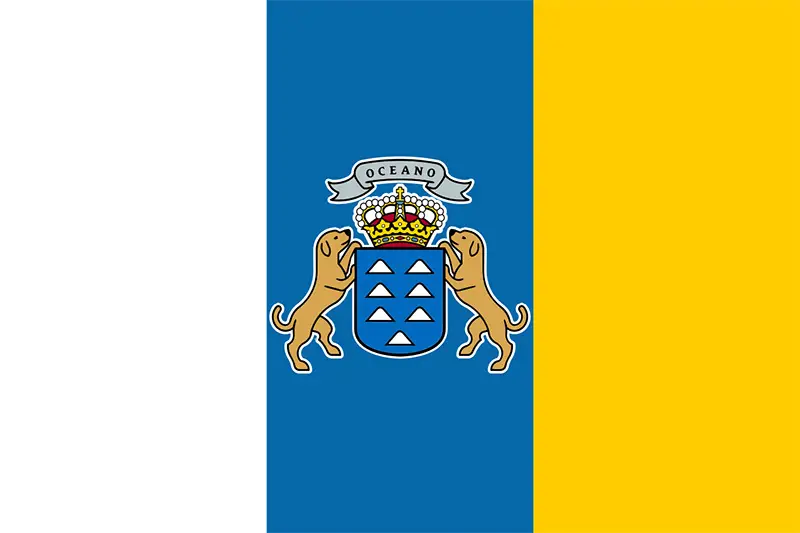 Official flag for the Canary Islands, Spain