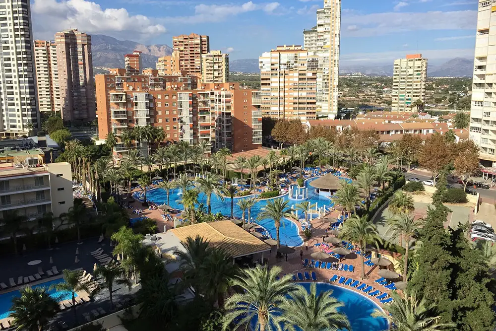 Big hotel complex in Bendorm, Spain