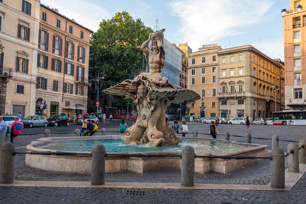 Gian Lorenzo Bernini’s haunting Fontana del Tritone at Piazza Barberini in Rome.