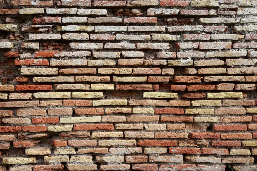 Ancient brick wall in Ostia Antica