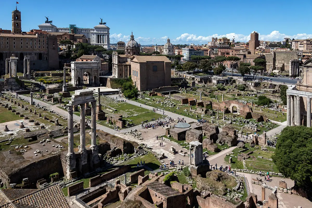 Palatine Hill and the Roman Forum in Rome