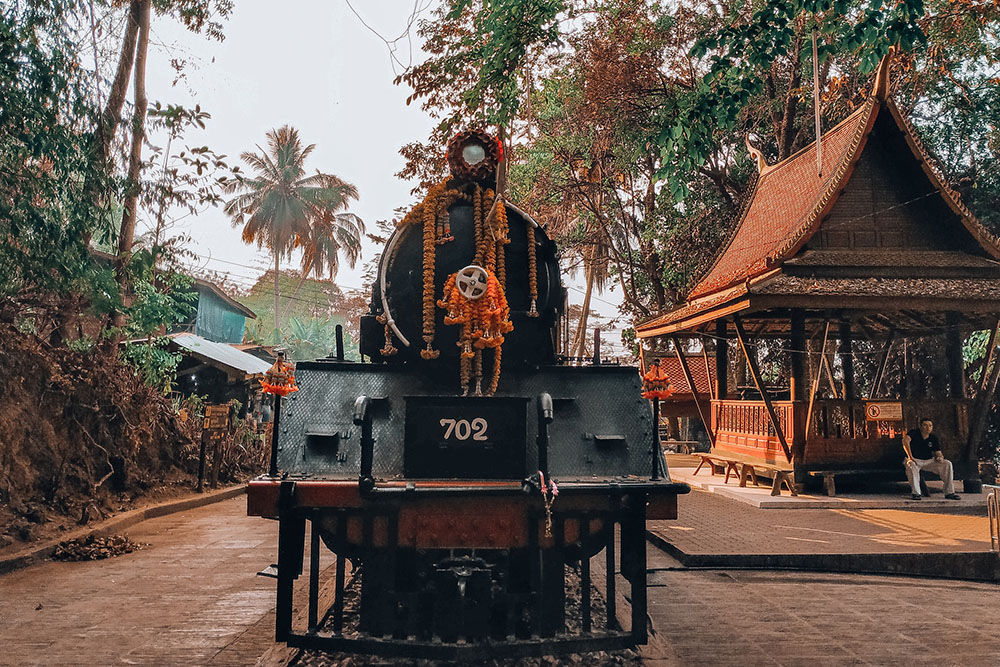 Train at the Death Railway Museum in Kanchanaburi, Thailand.