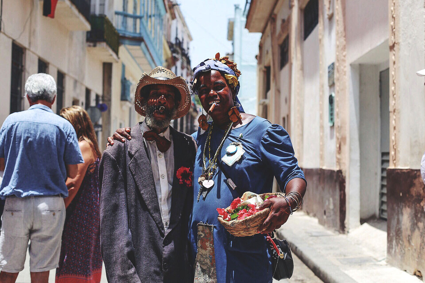 Happy Cuban couple smiling