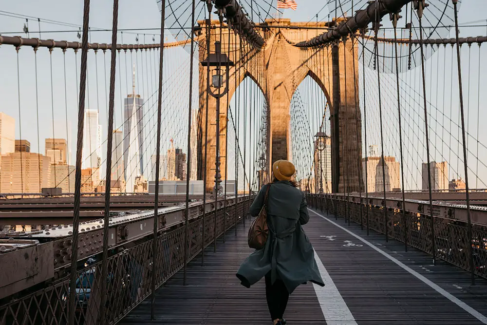 Brooklyn Bridge in New York City.