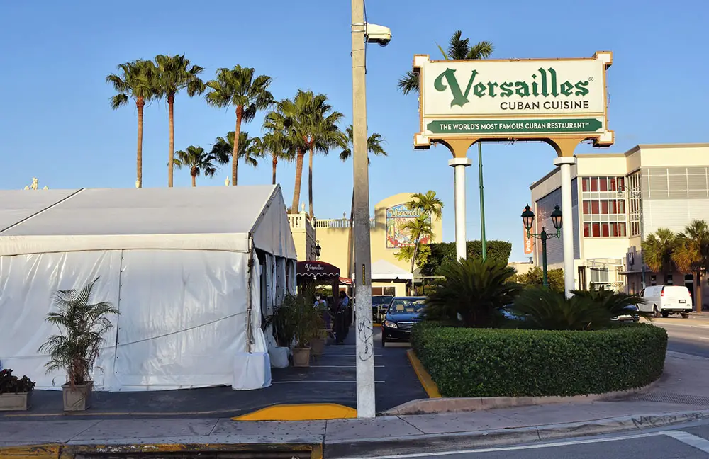 Outside restaurant Versailles in Little Havana, Miami