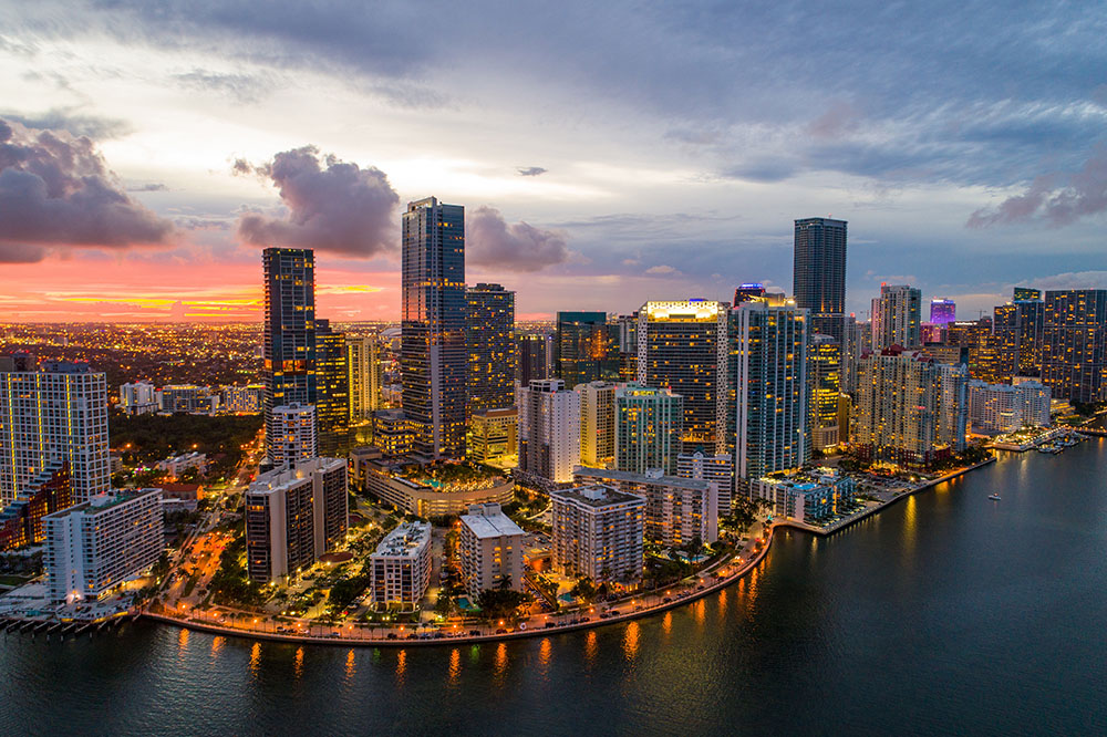 Aerial view of Brickell, Miami