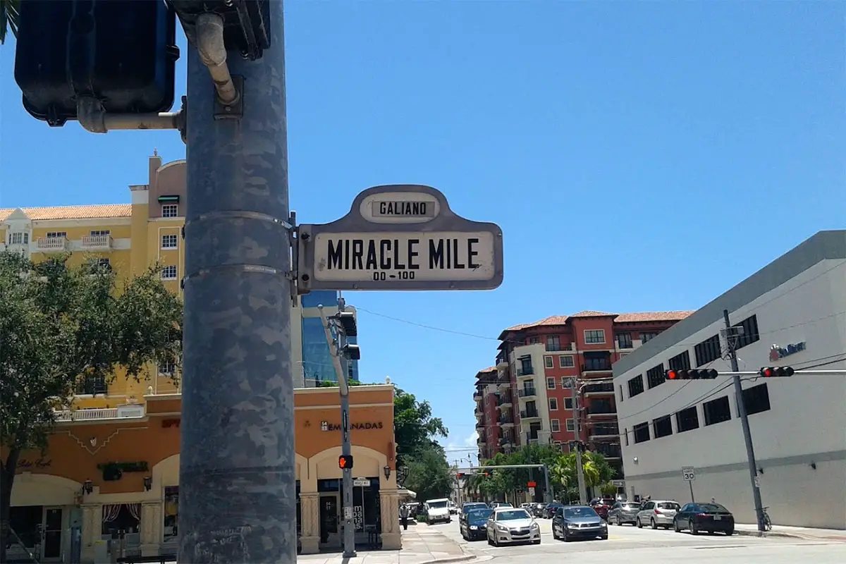 The Miracle Mile in Coral Gables, Miami, Florida