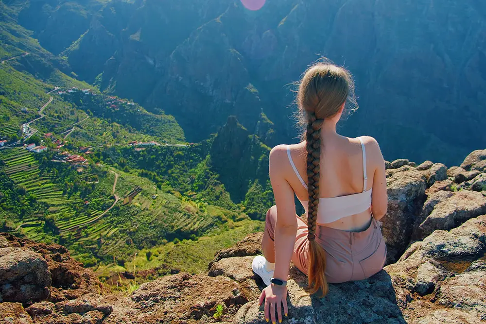 Enjoying the great views in Masca Valley, Tenerife