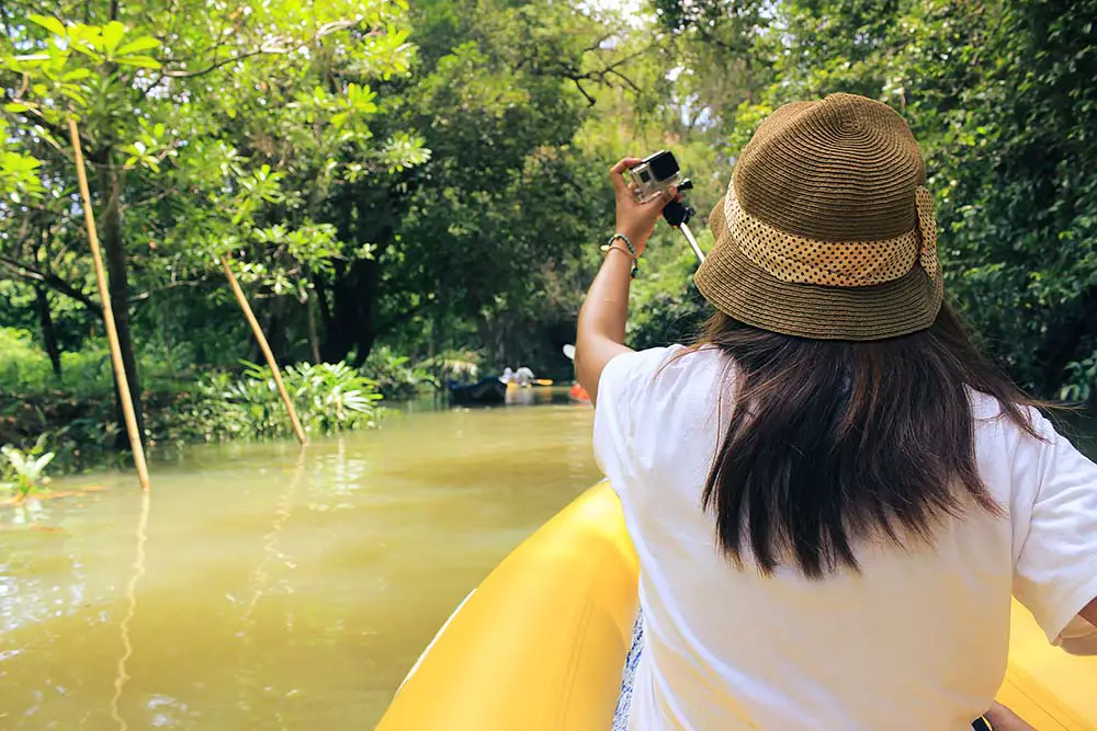 Woman kayaking in Florida