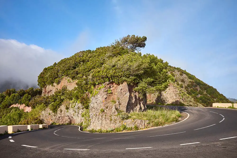 An amazing road ben in Anaga Rural Park