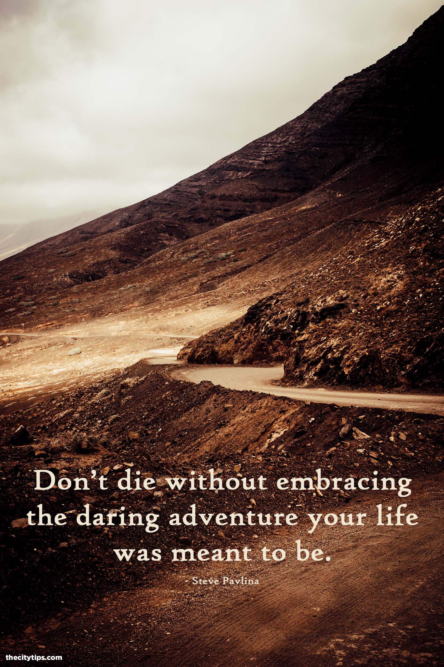 "Don't die without embracing the daring adventure your life was meant to be." by Steve Pavlina