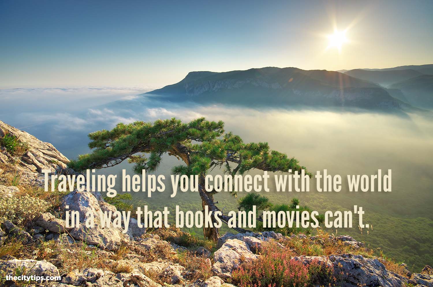 "Traveling helps you connect with the world in a way that books and movies can't." by Anonymous