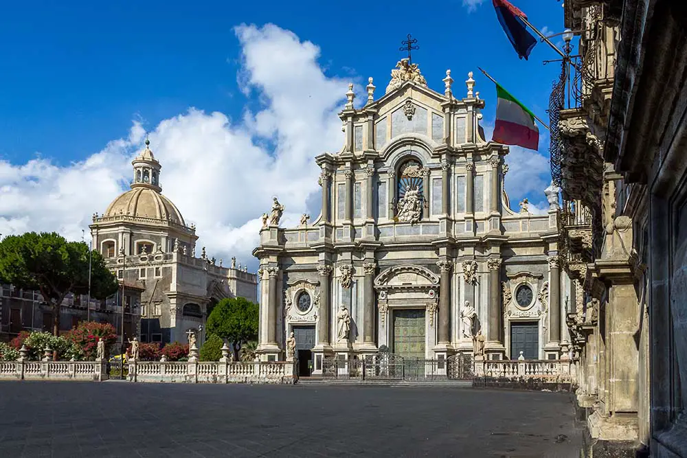 Cathedral of Santa Agatha at Piazza del Duomo in Catania.