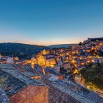 The small town Ragusa Ibla, Sicily at sunrise